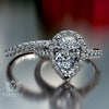 2.0ct Pear Halo Diamond Gold Bridal Set - 03US09